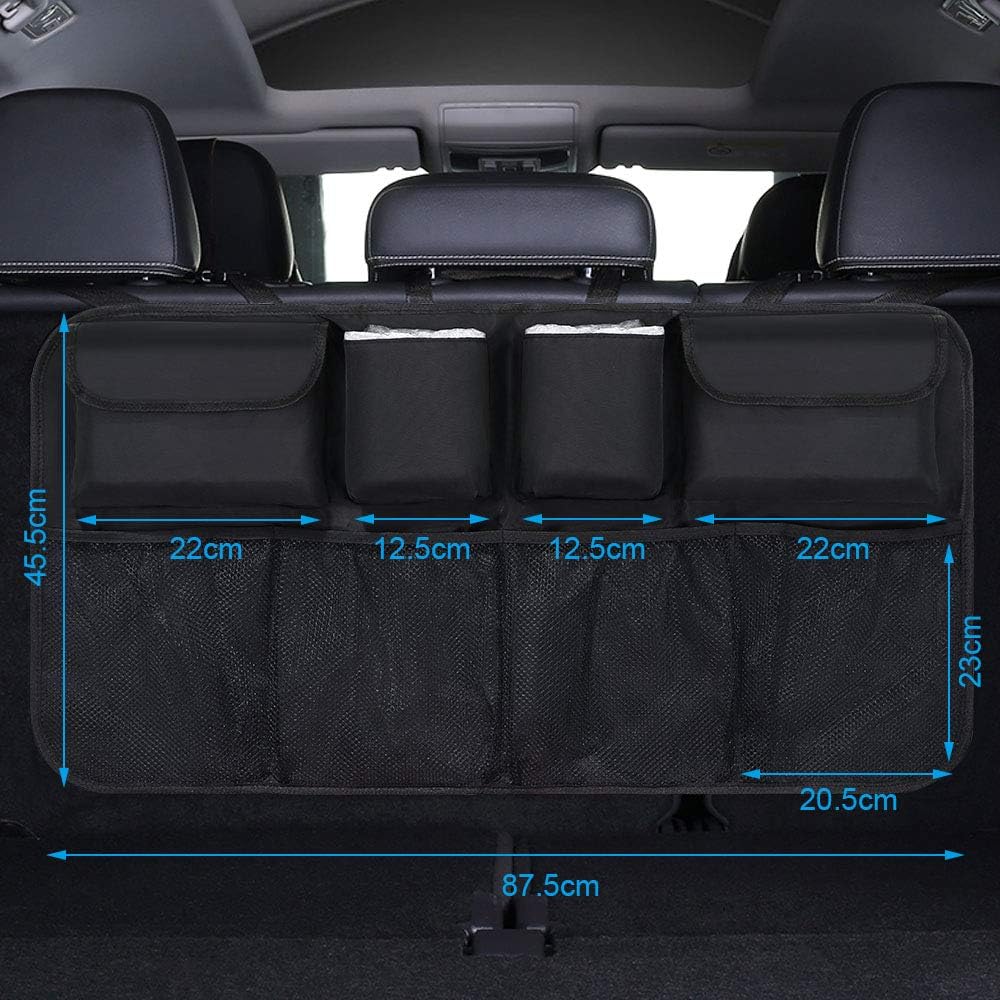 Car Boot & Seat Back Organiser – Waterproof Multi-Pocket Travel Storage