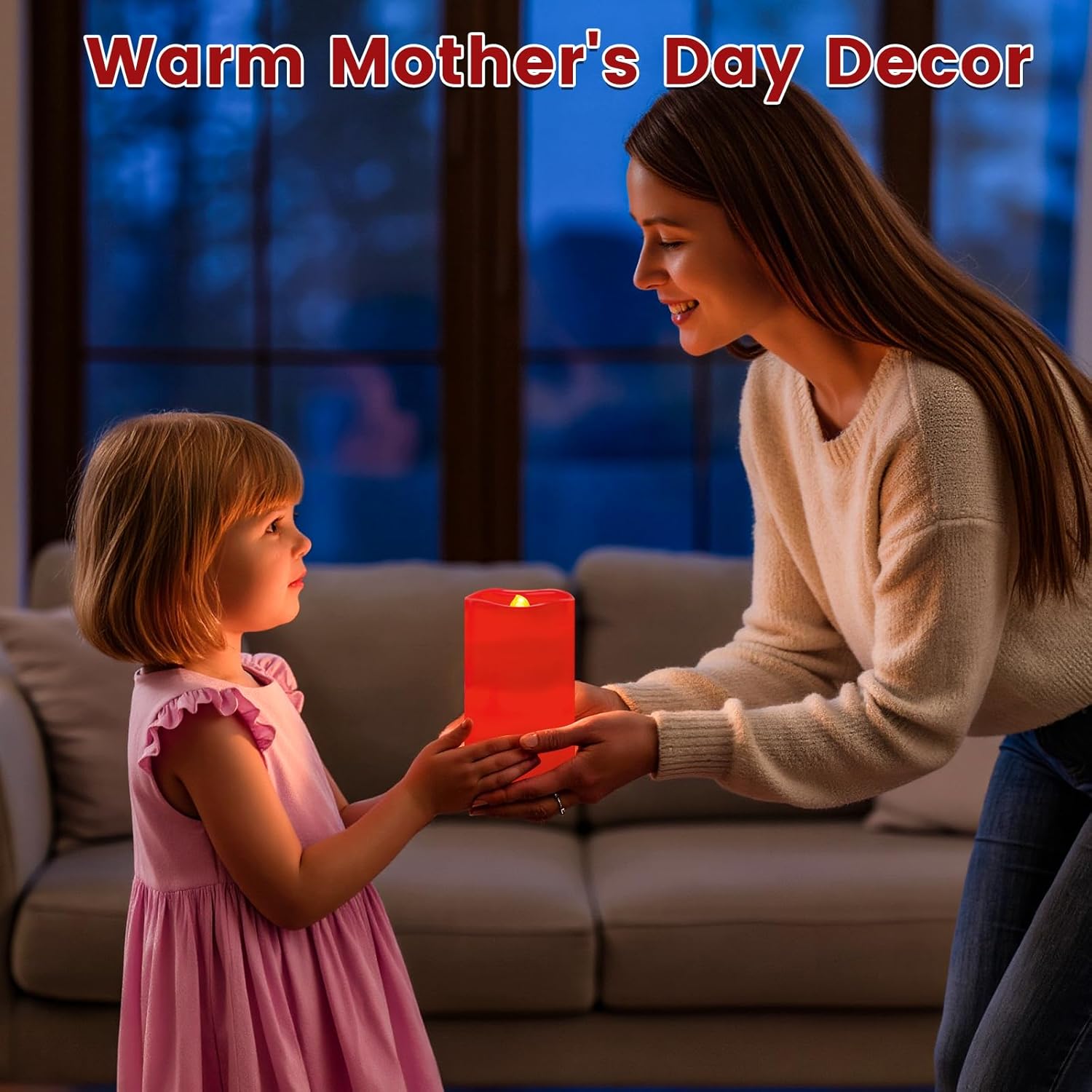 Flameless LED Candle Lights with Romantic Heart Projection, Remote Control & Timer for Valentine’s Day Décor and Special Occasions