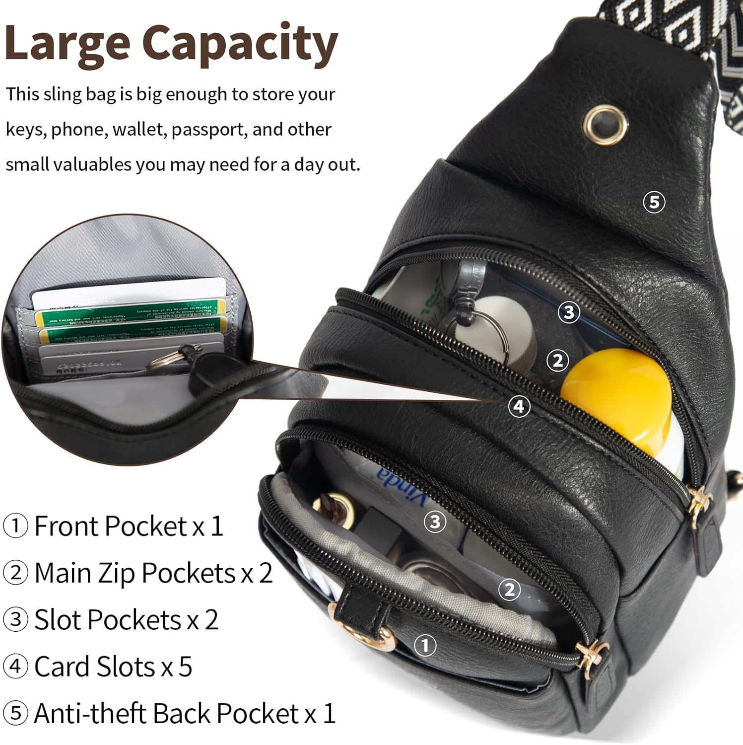 Anti-Theft Crossbody Bag for Women – Small RFID Shoulder Bag with Secure Zippers