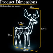 Festive decorative lights UK featuring a large 3D LED reindeer.