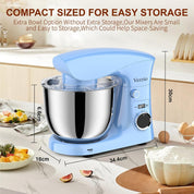 Small Stand Mixer 1500W – 10-Speed Food Mixer for Baking with 5.5L Bowl – Lightweight Dough Mixer for Home & Cake – Blue