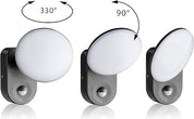 Mains Powered Outdoor Wall Lights, IP65 Waterproof, 15W LED, PIR Motion Sensor, 1300LM Cool White for Garage & Driveway.