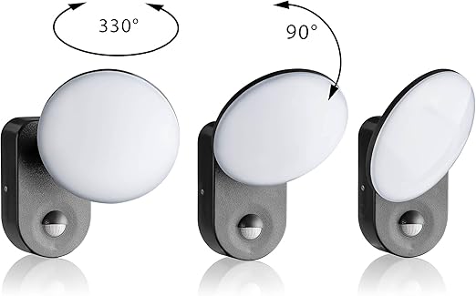 Mains Powered Outdoor Wall Lights, IP65 Waterproof, 15W LED, PIR Motion Sensor, 1300LM Cool White for Garage & Driveway.