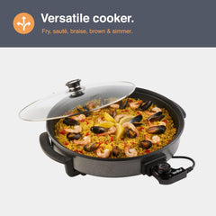 Large 6L Electric Multi Cooker Pan 42cm – 1500W Non-Stick Frying Pan with Lid & Adjustable Temperature Control