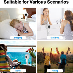 VKUSRA Portable Handheld Fan, Powerful Hand Fan with 6000mAh Battery & Adjustable 1-100% Speeds, Cooling Rechargeable USB Fan with Large Screen Display, Stable Desk Fan for Home, Office, Travel