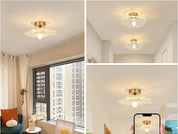 Modern Flush Mount Ceiling Light Fixture - E27 Clear Glass Shade 240V
