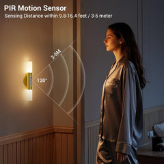 Rechargeable Motion Sensor Wall Sconces with Remote, Gold LED Lamps
