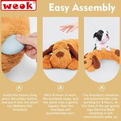 Heartbeat Puppy Toy – Calming Plush Pillow for Dogs & Pets, Anxiety Relief Aid