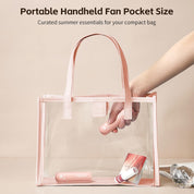Mini Handheld Fan,USB Rechargeable 3 IN 1 Personal Cooler Fans with Power Bank,LED Flashlight,Small Foldable Pocket Fan-Travel & Emergency Essentials for Outdoor Portable Cooling Fan (Pink)