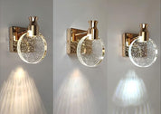 Crystal Bubble Wall Lamp - 3 Color LED Sconce Light