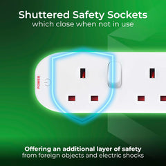 Four Socket Extension Lead with Individual Switches 2m