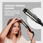 Volume & Shape Ceramic Hot Brush – 38mm Barrel, Retractable Bristles, Adjustable Heat