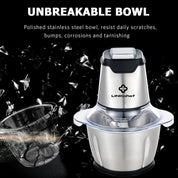 LINKChef Mini Food Chopper – 400W, 1.2L Stainless Steel Bowl, 4 Blades, Electric Processor for Meat, Vegetables & Baby Food