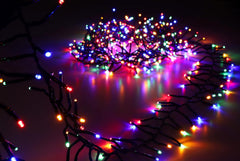 500 Multi-Colour LED Cluster Lights, 6M/20FT, with 8 Function Controller, Energy Efficient A++, for Indoor and Outdoor Christmas Decorations