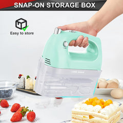 400W Hand Mixer Electric Whisk – 5 Speeds, Turbo Boost, Eject Button, 5 Accessories for Cake, Egg, Cream & Food Mixing