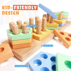 Wooden Shape Sorter Montessori Toy for Toddlers 1–3 Years | Educational Sensory Learning Toy for Boys & Girls