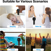 VKUSRA Portable Handheld Fan, Powerful Hand Fan with 6000mAh Battery & Adjustable 1-100% Speeds, Cooling Rechargeable USB Fan with Large Screen Display, Stable Desk Fan for Home, Office, Travel