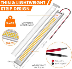 Under Cabinet LED Light Bar with Remote, Timer & Hand-Wave Control 3x30cm