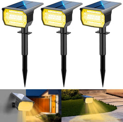 3-Pack Solar Spot Lights - 72 LED Outdoor Lights, 3 Modes, IP67 Waterproof Landscape Spotlights with Auto ON/OFF, Ideal for Garden, Yard, Driveway, and Pathway