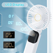 Portable Handheld Fan 5000mAh, 5-Speed USB Mini Fan