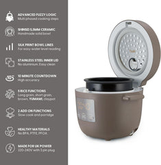 Yum Asia Tsuki Mini Rice Cooker – Pebble Grey – 0.45L Shinsei Ceramic Bowl