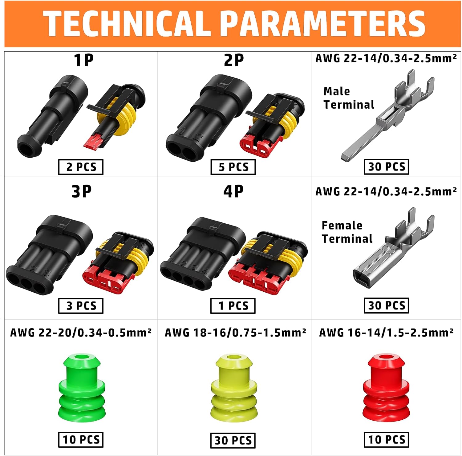 Waterproof Automotive Electrical Connector Crimping Kit