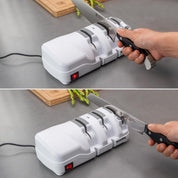 Electric Knife Sharpener – 3-Stage Professional Sharpening System | Diamond Wheels | For Straight & Serrated Knives | Razor-Sharp Results Fast