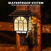 Solar Fence Lights, Outdoor LED Solar-Powered Wall Lights, Waterproof Garden Lights for Patio & Yard, Warm White (4 Pack)