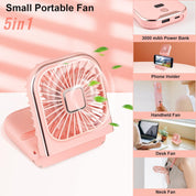 Folding Handheld USB Rechargeable Mini Fan – Pink