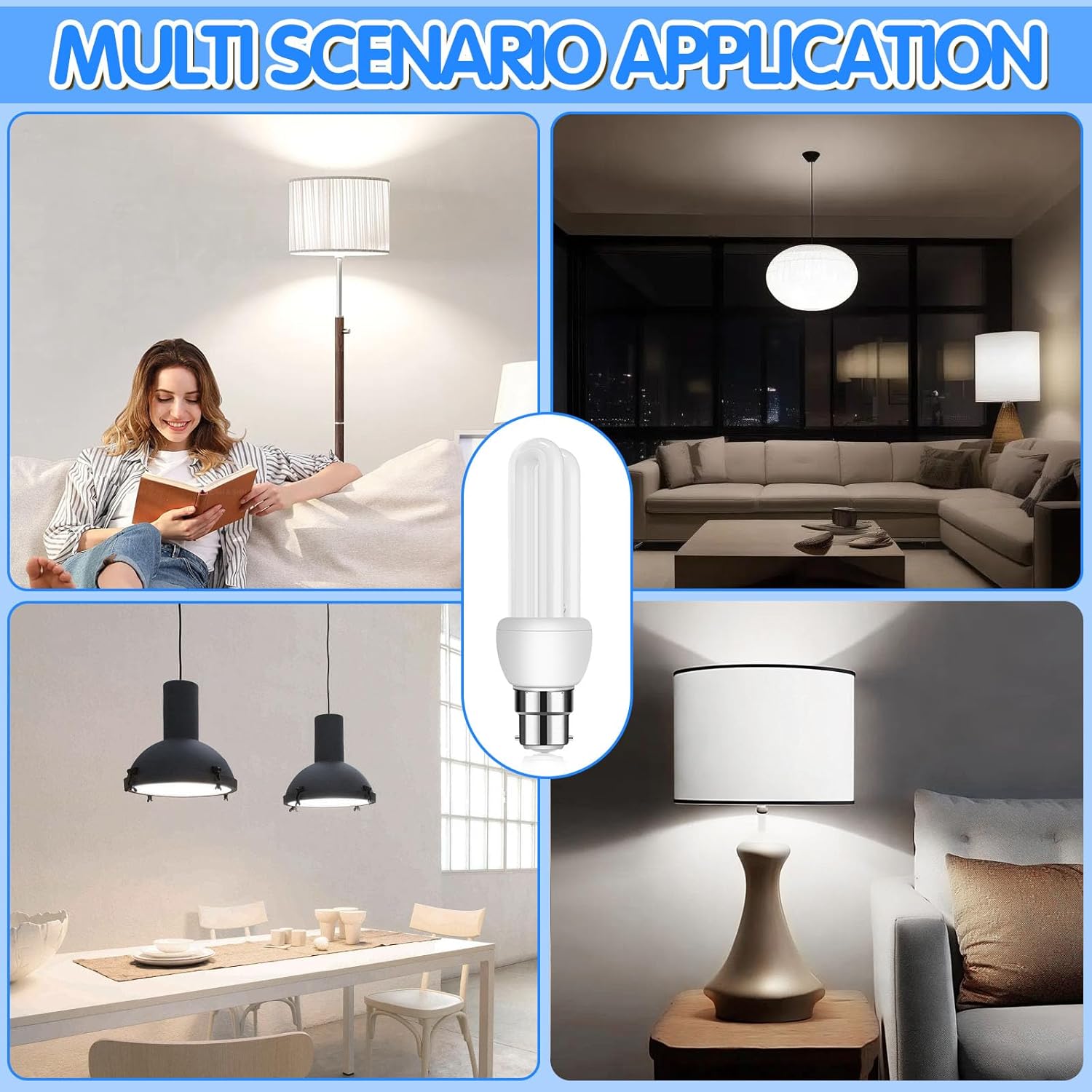 B22 11W CFL Energy Saving Bayonet Light Bulb 3 Pack