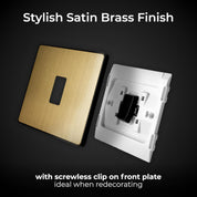 2 Way Screwless Satin Brass Light Switch