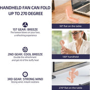 Portable Foldable Handheld Fan with Power Bank