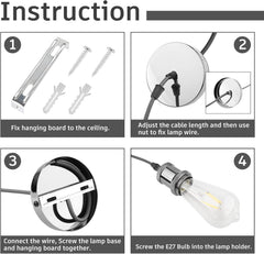 Step-by-step installation instructions for a ceiling light fixture.