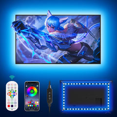 LED TV Backlights, 3M RGB Strip Lights for 32-60 inch TVs, Music Sync, Remote & App Control, USB, for Room and Xmas Decor