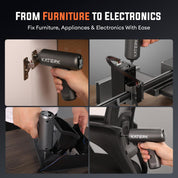 Electric Screwdriver Set - 4V Cordless Screwdriver 2500mAh - 5 Torque Settings Electrical Screwdriver 250RPM 5N·m Max - Digital Screen Power Tools for Furniture Repairs, LED, 15 S2 Metal Bit, 1/4" Hex