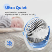 OCOOPA USB Desk Fan Table Fan with Strong Airflow & Quiet Operation, Portable Cooling Fan Speed Adjustable 360°Rotatable Head for Home Office Bedroom Table and Desktop