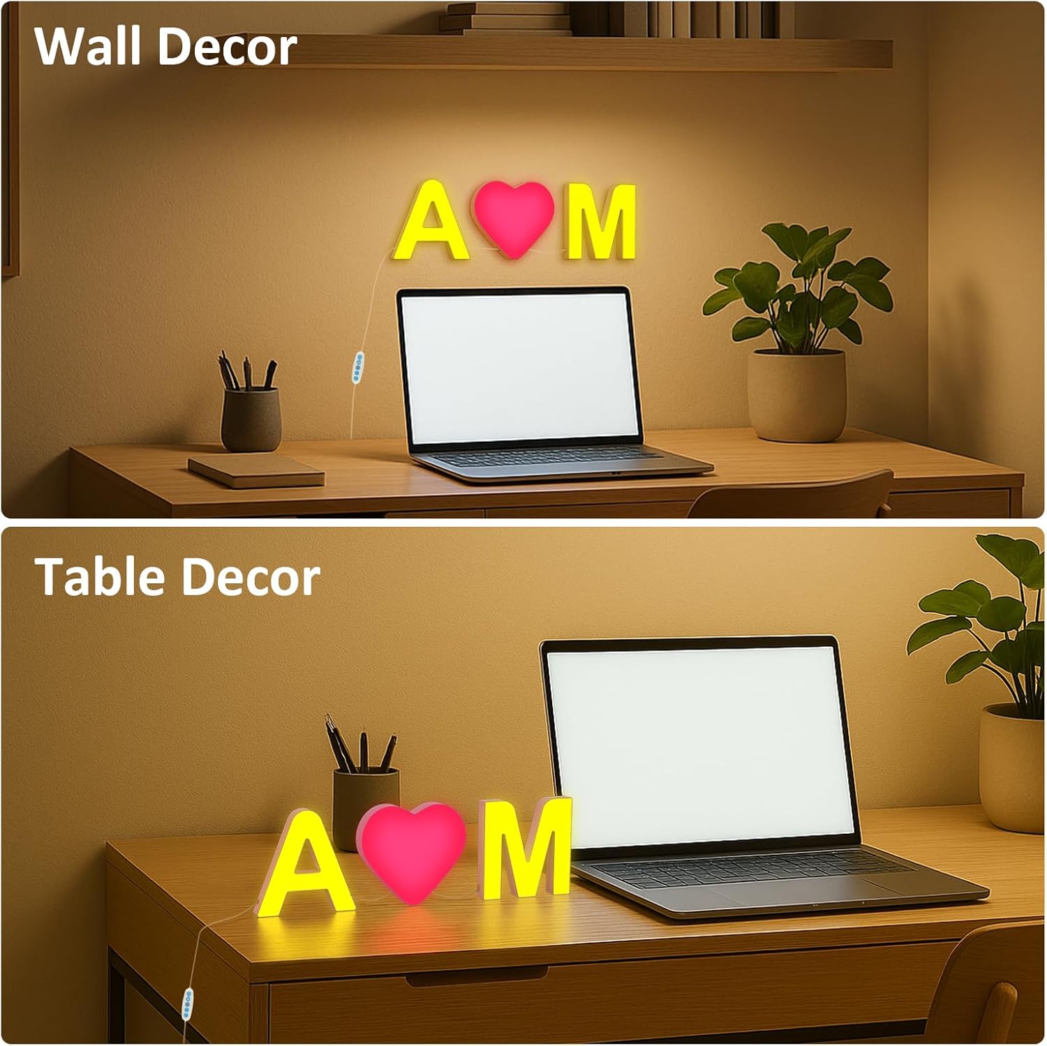 LED Light Up Letter & USB Colour Night Light
