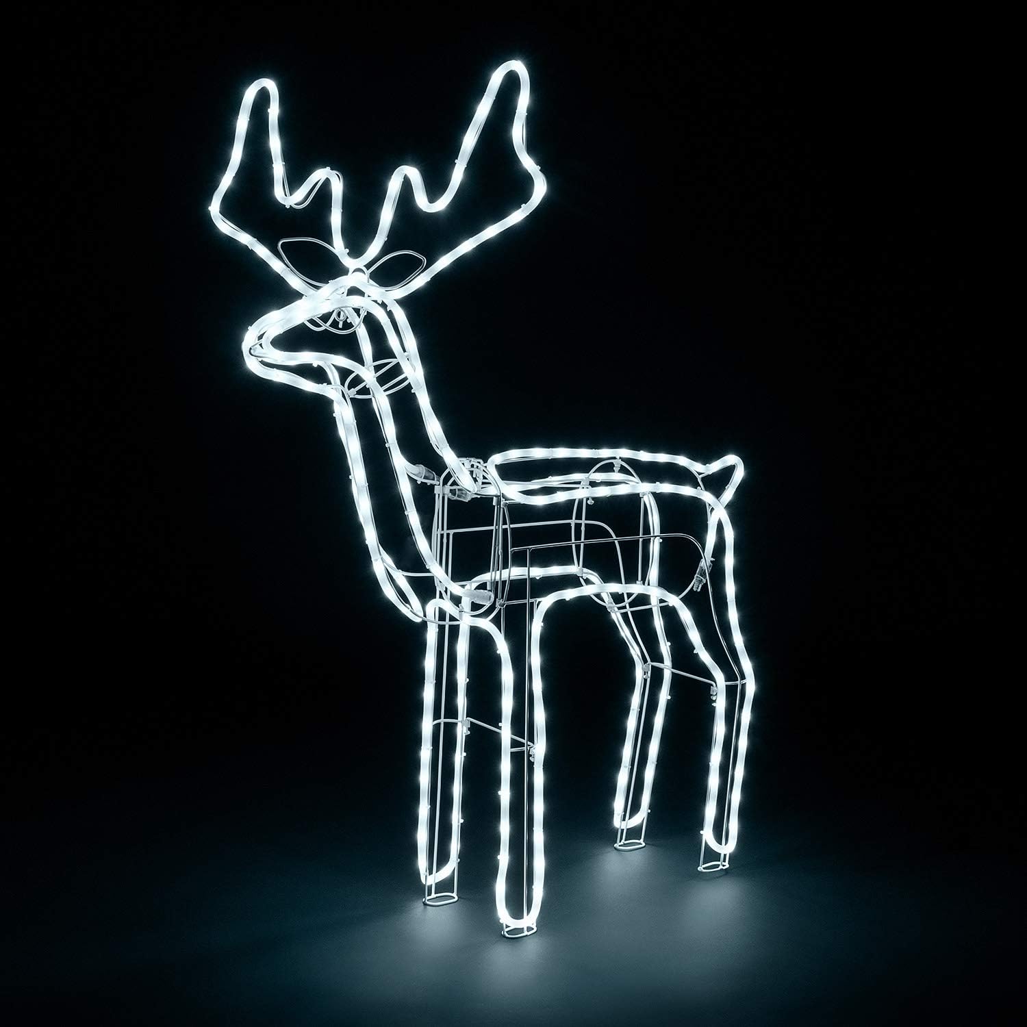 Christow large white LED reindeer rope light outdoor Christmas decoration.