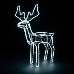 Christow large white LED reindeer rope light outdoor Christmas decoration.