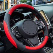 Universal Soft Microfiber Leather Steering Wheel Cover – Anti-Slip, Breathable, Beige