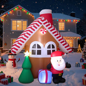 7FT Inflatable Christmas House with Santa & Tree – LED Lights & Outdoor Decor