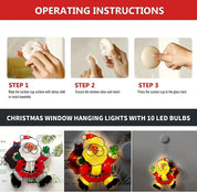 XINFTEUE Lighted Santa Christmas Window Silhouette – Warm White Battery Operated
