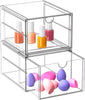 2-Pack Stackable Storage Drawers, Dustproof Cosmetic & Perfume Organizer for Home