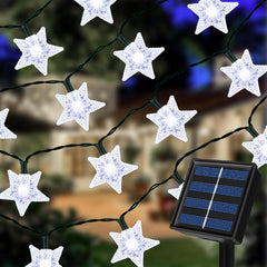 7m Solar Blue Star String Lights – 50 LEDs, 8 Modes, Waterproof Outdoor Fairy Lights for Christmas, Wedding, Yard, Patio, Lawn, and Wall Decoration