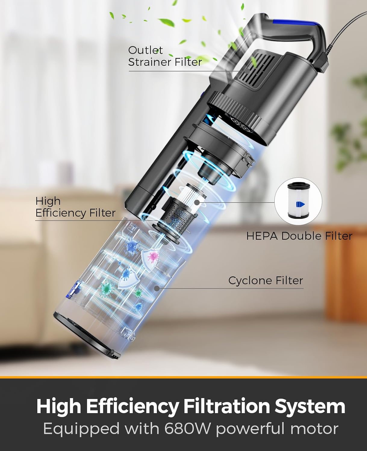 VACTechPro 600W Corded Stick Vacuum Cleaner