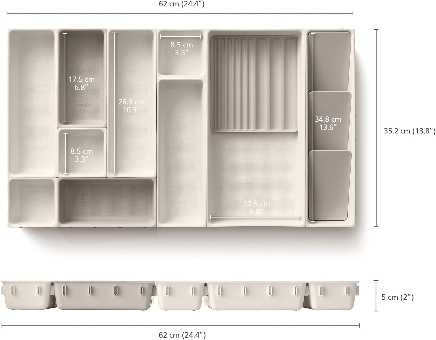 Modular 12-Piece Makeup Drawer Organizer Set, Cosmetic & Beauty Storage Boxes