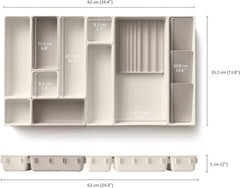Modular 12-Piece Makeup Drawer Organizer Set, Cosmetic & Beauty Storage Boxes