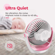 OCOOPA USB Desk Fan Table Fan with Strong Airflow & Quiet Operation, Portable Cooling Fan Speed Adjustable 360°Rotatable Head for Home Office Bedroom Table and Desktop