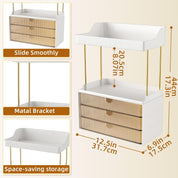 Makeup Organiser – 2-Tier, 3 Drawers Vanity & Cosmetic Storage for Bathroom