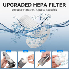 Handheld Vacuum Cleaner 22000Pa Powerful Cordless Silver Mini Vacuum